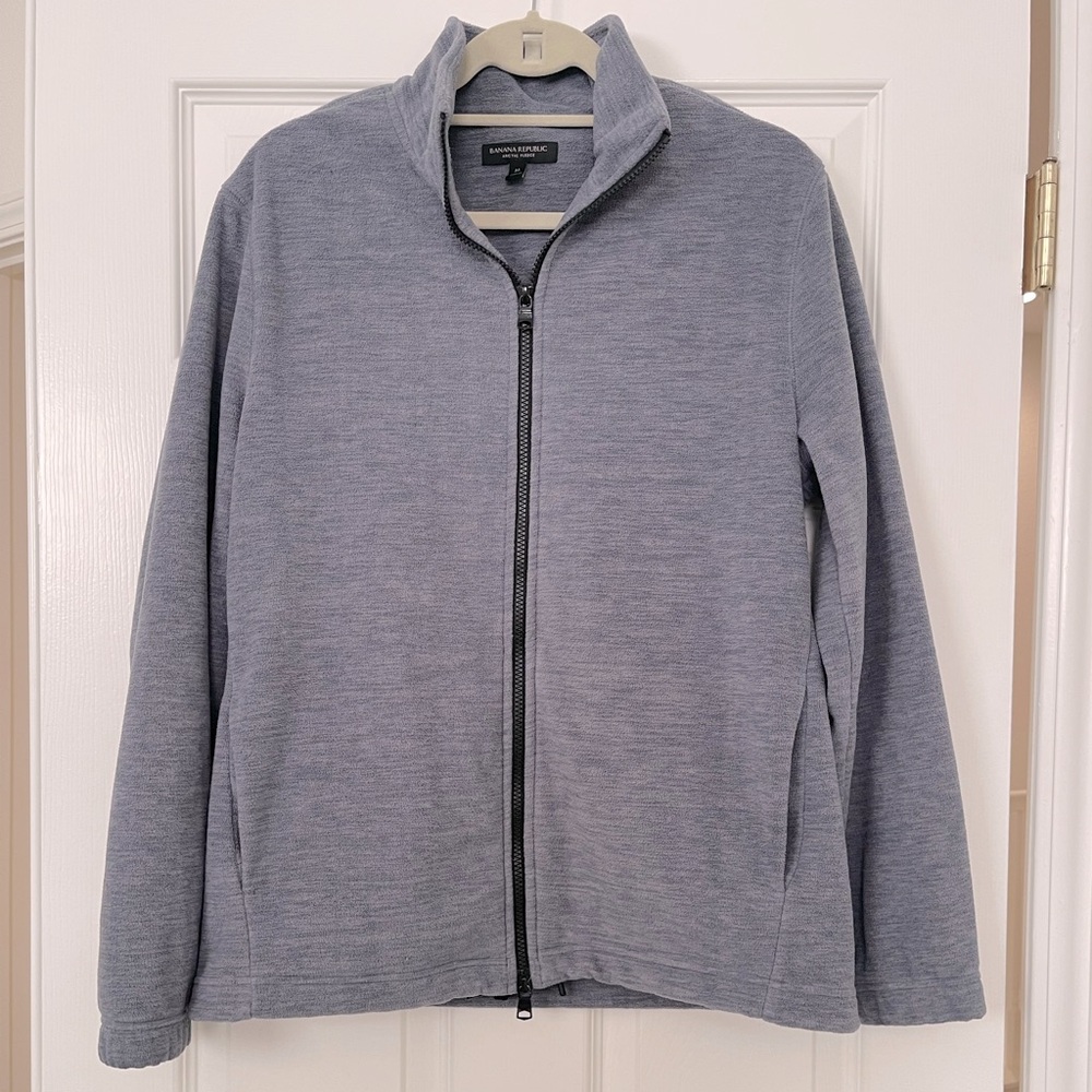 Banana Republic Grayish Blue Zip-Up Arctic Fleece Jacket.